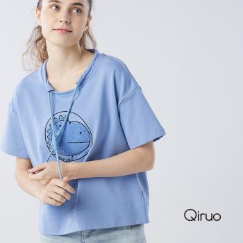 【Qiruo 奇若】春夏專櫃粉藍上衣2098A 恐龍圖案