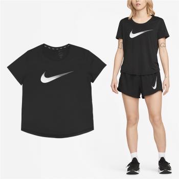 Nike 短袖 Dri-FIT One Tee 女款 黑 白 速乾 弧形下擺 運動 短T DX1026-010