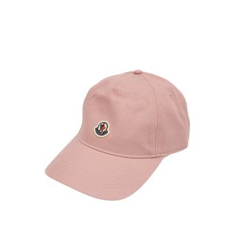 Moncler 棉布品牌徽標棒球帽(淡粉)