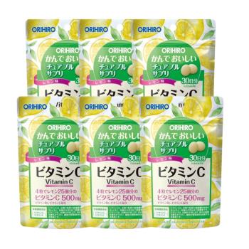 ORIHIRO機能咀嚼錠-檸檬口味 維他命C 500mg(120粒/包)X6