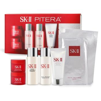 SK-II 9件體驗組(洗面乳20g+青春露30ml+亮采水30ml+致臻活膚霜15gX2+面膜X4)-國際航空版