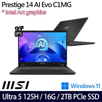 MSI微星 Prestige 14 AI Evo C1MG-012TW 14吋商務筆電/Ultra 5 125H/16G/2TB SSD/W11
