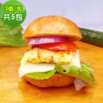 i3微澱粉-低糖好纖手工麵包-原味大漢堡15顆(271控糖配方 優蛋白 早餐)