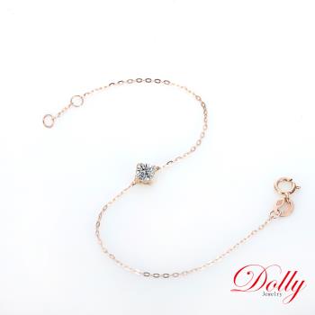 Dolly 18K金 輕珠寶0.50克拉完美車工玫瑰金鑽石手鍊(003)