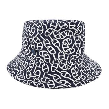 Hermes 愛馬仕 Harper Naoussa 圖紋印花防水平織布女士漁夫帽(黑/藍)
