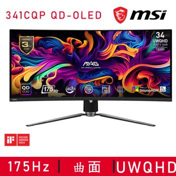 【MSI 微星】MAG 341CQP QD-OLED HDR曲面電競螢幕