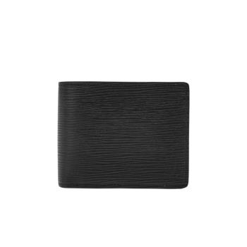 Louis Vuitton Epi 皮革水波紋交叉短夾(M60662-黑)