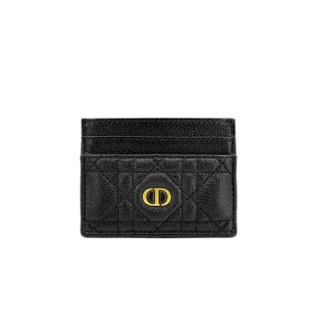 Dior 牛皮藤紋卡片夾(黑)