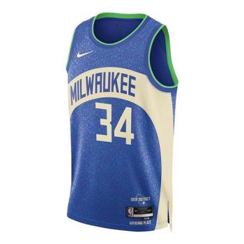 【下殺】Nike NBA 球衣 男裝 字母哥 Giannis 密爾瓦基公鹿隊 藍【運動世界】DX8509-407