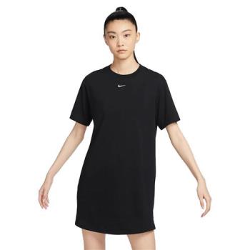 Nike 短袖上衣 女裝 洋裝 純棉 長版 黑【運動世界】DV7883-010