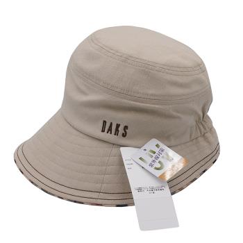 【DAKS】經典LOGO刺繡抗UV超輕量遮陽帽魚夫帽(卡其色)