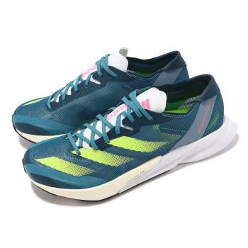 adidas 慢跑鞋 Adizero Adios 8 W 女鞋 湖水藍 綠 超輕量 緩震 運動鞋 愛迪達 HP9722