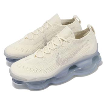 Nike 休閒鞋 Wmns Air Max Scorpion FK 椰奶色 藍 大氣墊 針織 女鞋 DJ4702-101