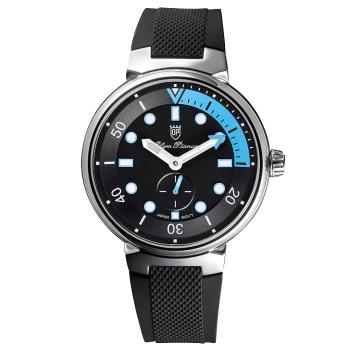 【Olym Pianus奧柏】水鬼雄風時尚運動腕錶(89025GS) 銀殼藍面