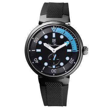 【Olym Pianus奧柏】水鬼雄風時尚運動腕錶(89025GB) 黑殼藍面