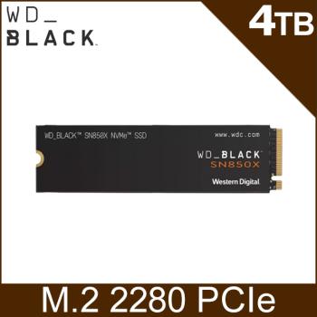 WD威騰 BLACK 黑標 SN850X 4TB Gen4 NVMe PCIe SSD固態硬碟 (WDS400T2X0E)
