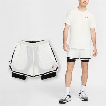 Nike 短褲 Kevin Durant DNA 2-in-1 男款 白 黑 4吋 KD 籃球 球褲 FN8097-133