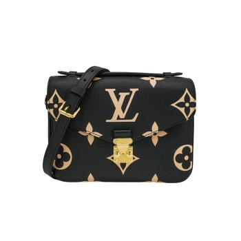 Louis Vuitton Pochette Métis 壓花粒面牛皮雙色郵差包(M45773-黑)