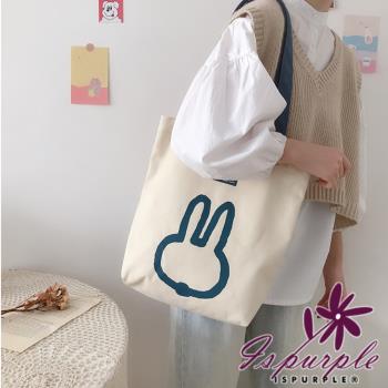 【iSPurple】百搭帆布*韓風ins休閒日常單肩大背包 兔兔