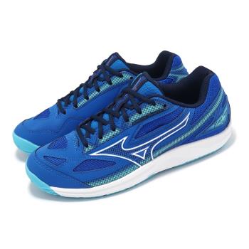 Mizuno 網球鞋 Break Shot 4 AC 男鞋 藍 白 網布 皮革 抓地 運動鞋 美津濃 61GA2340-28
