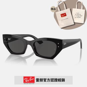 【RayBan 雷朋】幾何形膠框太陽眼鏡(RB4430F-667787 52mm)