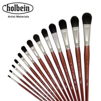 日本 HOLBEIN 專業精品筆好賓 700F 黑貂水彩筆 (半圓) #8號 單支價格