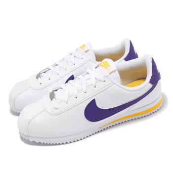 Nike 阿甘鞋 Cortez Basic SL GS 大童 女鞋 白 紫 Lakers 湖人配色 DM0950-105