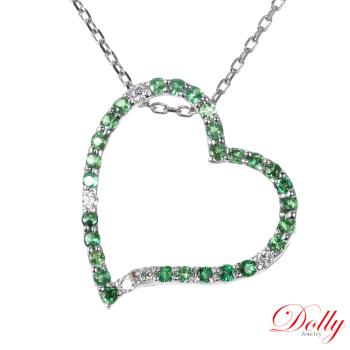 Dolly 14K金 無燒沙佛萊石鑽石項鍊
