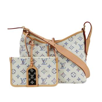 二手品 Louis Vuitton Carryall PM 提花布面斜背包(M24707-白)