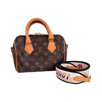 9成新 LV 經典老花 Speedy 20 mini 波士頓迷你手提斜背包 展示品