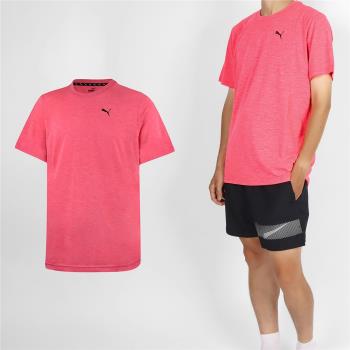 Puma 短袖 Faster Tee 男款 桃紅 黑 吸濕 排汗 彈力 運動 跑步 短T 52628816