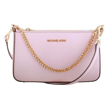 MICHAEL KORS-金字防刮PVC 皮革鍊帶斜背包(嫩粉色)小