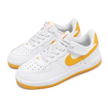 Nike 休閒鞋 Force 1 Low EasyOn PS 中童 白 黃 AF1 易穿脫 小朋友 FN0237-109