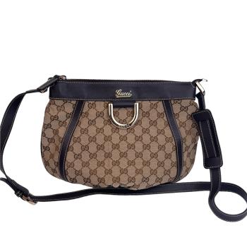 9成新【GUCCI】經典老花 GG Canvas Abbey Ｍessenger 斜背包  展示品