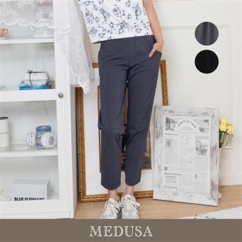 現貨【MEDUSA 曼度莎】涼感切接休閒長褲 - 2色（M-2L）｜女長褲 涼感 休閒長褲