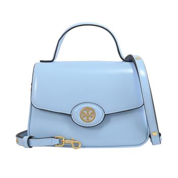 TORY BURCH 147467 Robinson 翻蓋迷你手提兩用包.淡藍