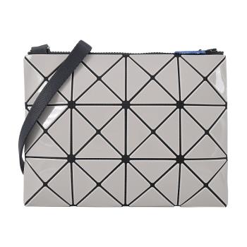 ISSEY MIYAKE 三宅一生 BAOBAO 3x4亮面雙色斜背包-淺灰×灰