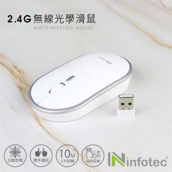 infotec MW02 2.4G無線光學滑鼠(白銀/3段DPI)