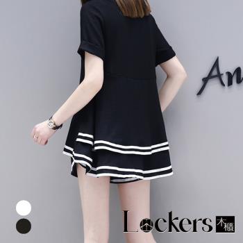 任-【Lockers 木櫃】夏季撞色寬鬆休閒套裝 L112071808