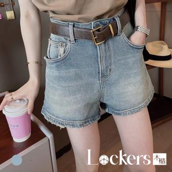 任-【Lockers 木櫃】夏季高腰A字牛仔短褲 L112071002