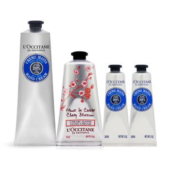 LOCCITANE 歐舒丹 乳油木櫻花完美護手組[乳油木護手霜150ml+櫻花護手霜75ml送乳油木護手霜30mlX2)]