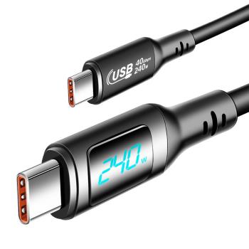 USB Type-C to C USB4 8K Thunderbolt 4 數顯充電傳輸線(240W)(1M)