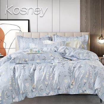 【KOSNEY】春來島灰 頂級特大石墨烯萊賽爾天絲兩用被床包組