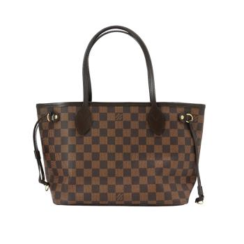 二手品 Louis Vuitton Neverfull PM棋盤格帆布托特包(N51109-咖)