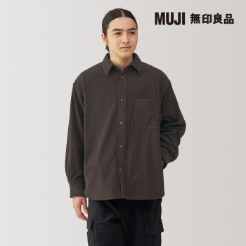 男針織燈芯絨襯衫式外套 深棕【MUJI 無印良品】