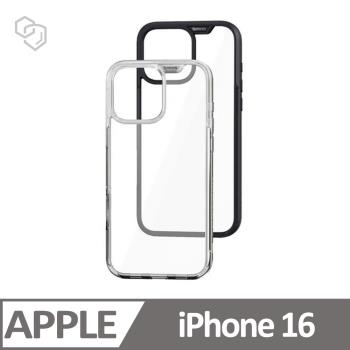 imos case iPhone 16 美國軍規認證雙料防震保護殼 黑色/透明