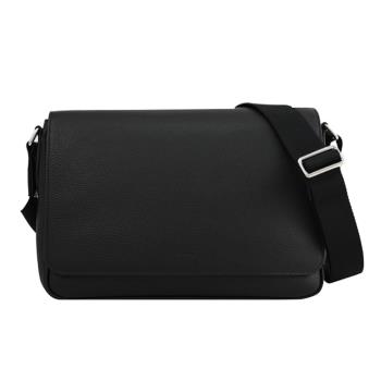 BALLY 6310082 CADIN 質感壓印LOGO荔枝牛皮商務/斜背包.黑