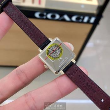 COACH 蔻馳女錶 22mm 金色方形精鋼錶殼 黑色簡約, 中二針顯示錶面款 CH00220