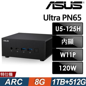 ASUS 華碩 MiniPC PN65 迷你電腦(Ultra 5-125H/8G/1TB+512G SSD/W11P)