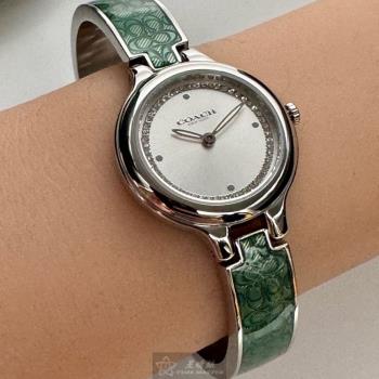 COACH 蔻馳女錶 26mm 銀圓形精鋼錶殼 銀白色簡約, 中二針顯示錶面款 CH00221
